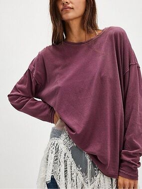 We The Free Nina Long Sleeve Tee in Maroon